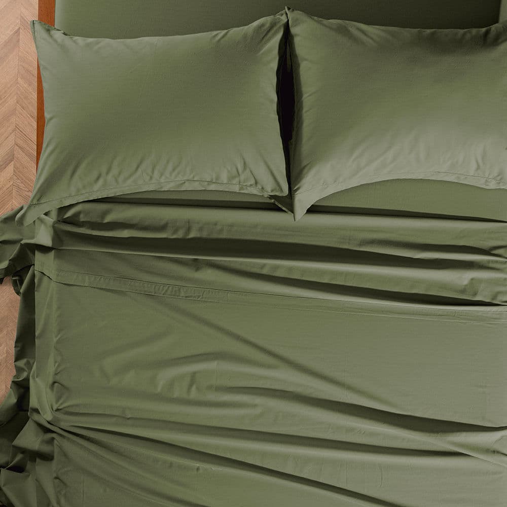 Jogo de Cama King 200 Fios 100% Algodão Ivy Verde Campo
