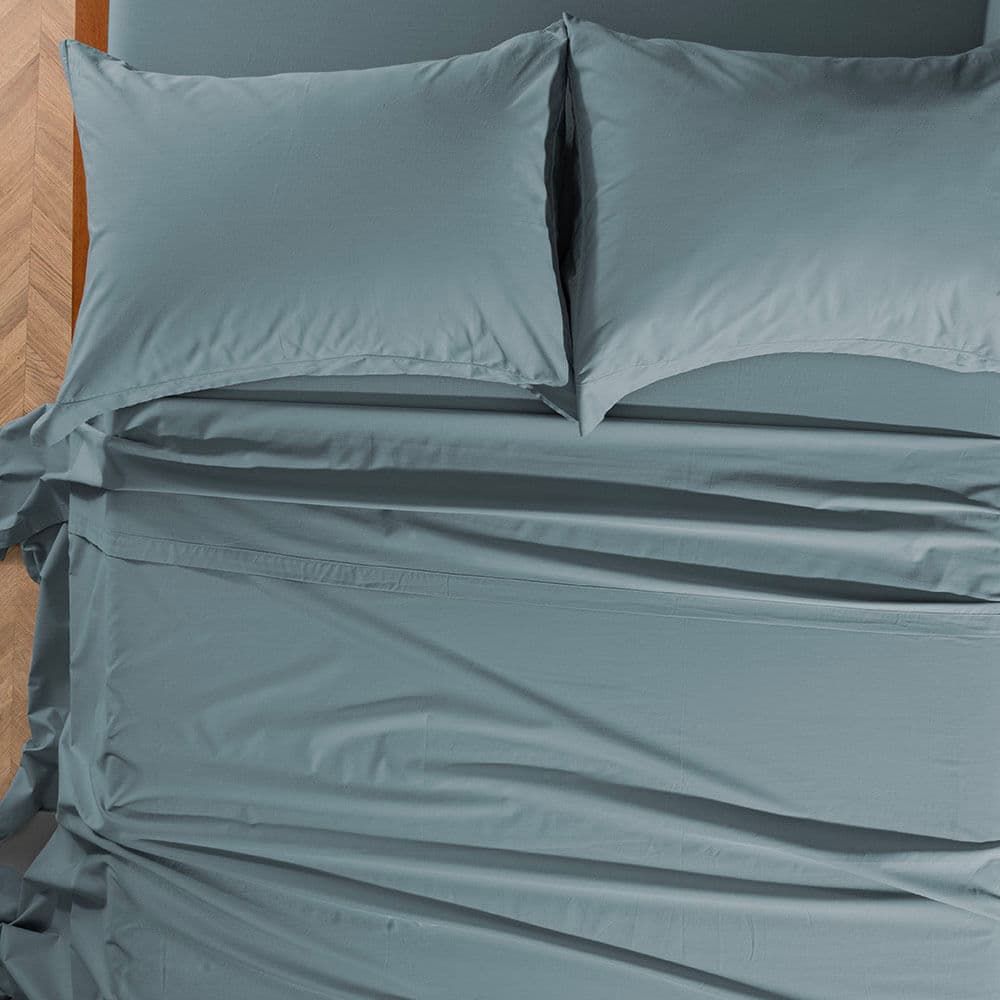 Jogo de Cama Queen 200 Fios 100% Algodão Ivy Anoitecer Azul