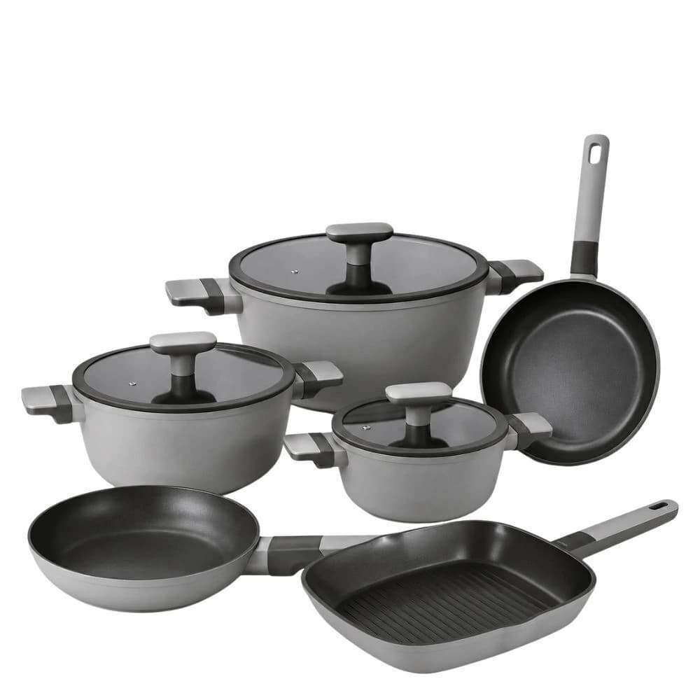 Jogo de Panelas Antiaderente Jomafe Neutral Grey 6pçs