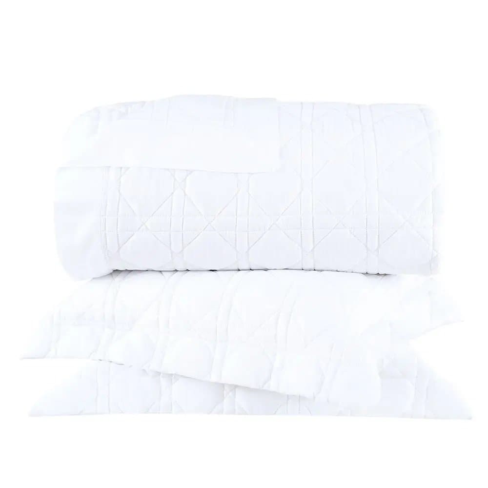 Kit 03 Peças Colcha King Noah Buddemeyer Luxus Branco 310cm x 260cm