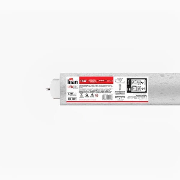 Kit 10 Lâmpadas LED Tubular Luz Amarela 18W Bivolt Glass Kian
