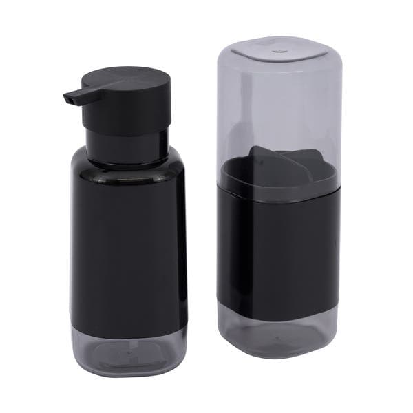 Kit Acessórios de Bancada para Banheiro 2 Peças Preto Dual OU