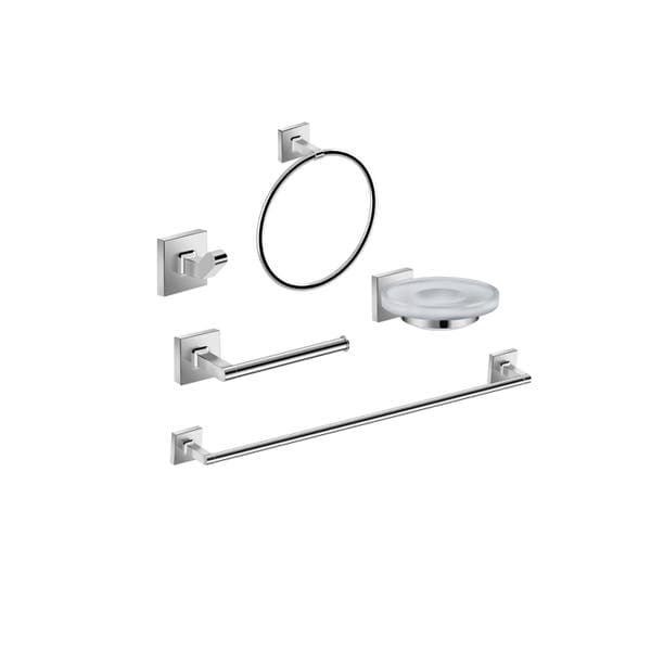 Kit Acessórios Parede 5 Peças Metal Prata Up Celite