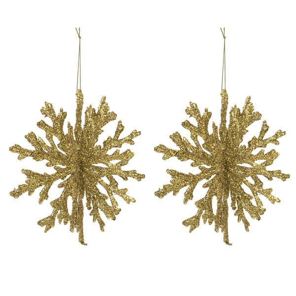 Kit Adorno De Natal Plástico Dourado Cromus 12,5x11cm 2 Unidades