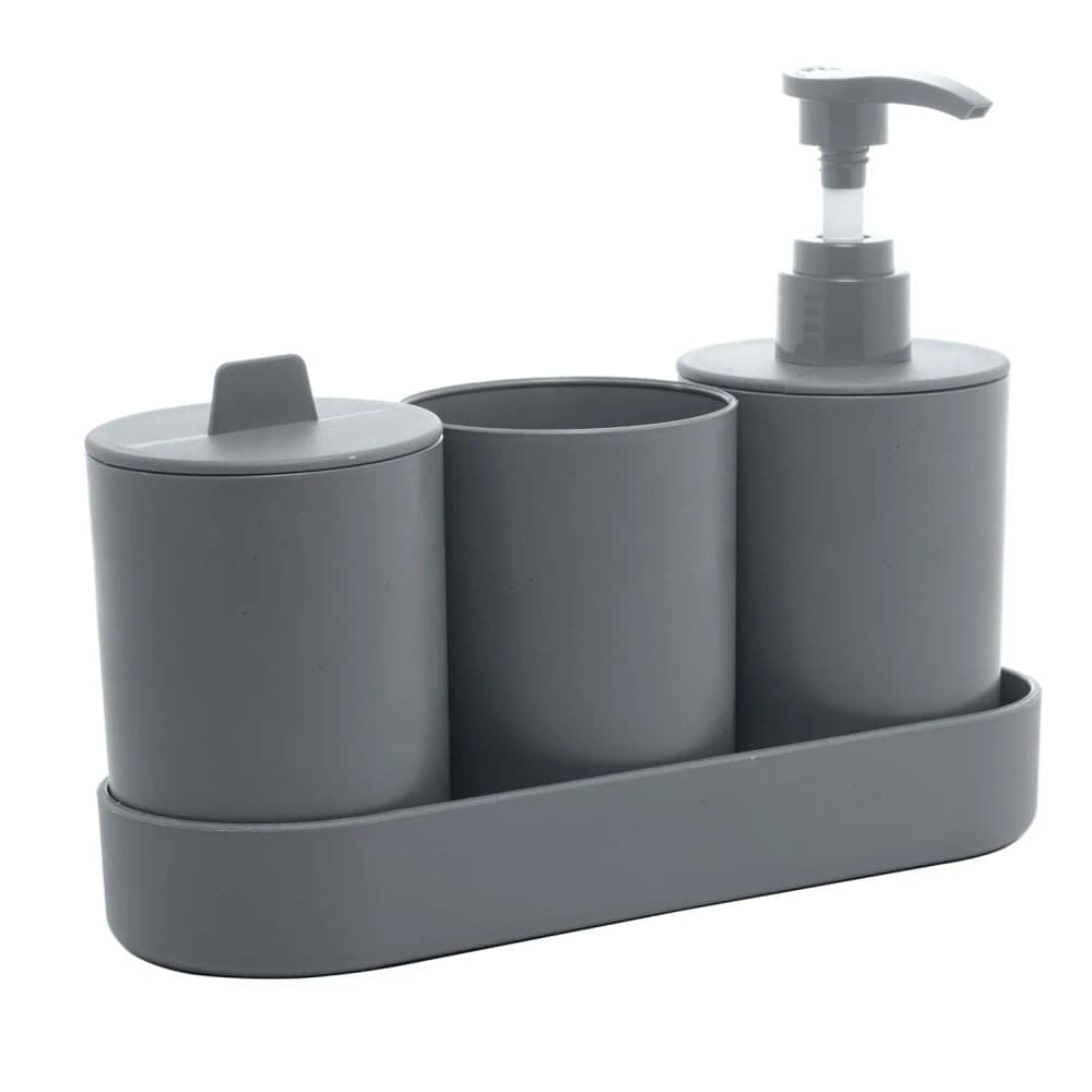 Kit Banheiro 4 Peças Cinza - Lyor