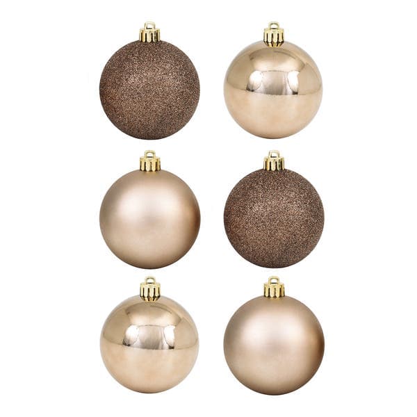 Kit Bola de Natal Camurça Tubo 8cm 6 Peças Cromus