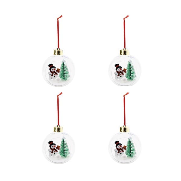 Kit Bola de Natal Colorida Rena 10cm 4 Peças Cromus