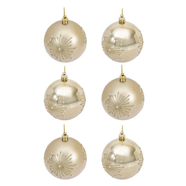 Kit Bola de Natal Dourada Natalina 8cm 6 Peças Cromus