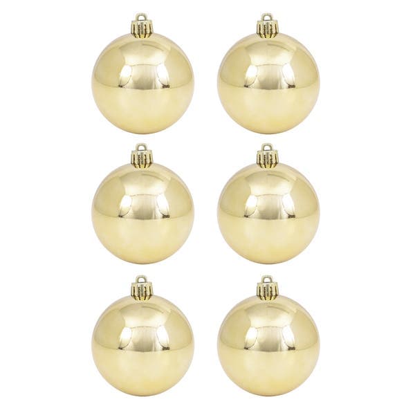 Kit Bola de Natal Dourada Perolada 6cm 6 Peças Cromus