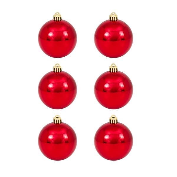 Kit Bola de Natal Vermelha Perolada 7cm 6 Peças Cromus