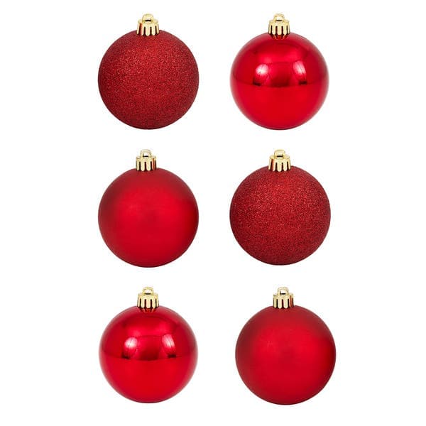 Kit Bola de Natal Vermelha Tubo 7cm 6 Peças Cromus