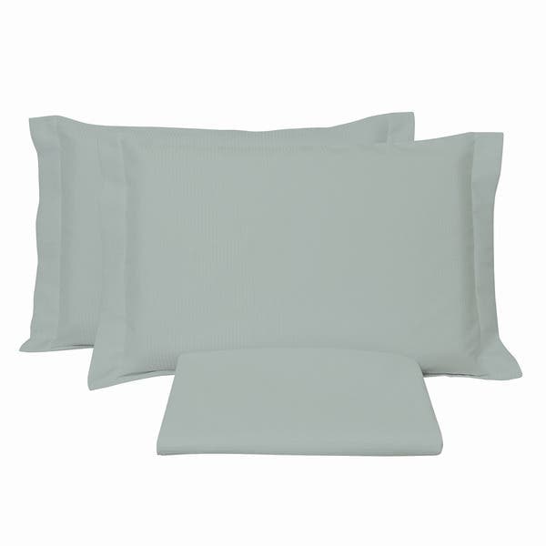 Kit Colcha Casal Plena Piquet Algodão Verde Sage Beca Decor