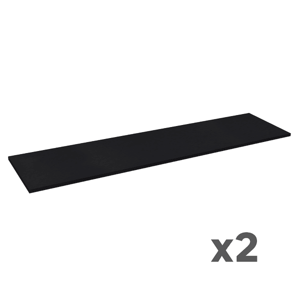 Kit com 2 Prateleiras de Madeira MDP Preta 120x30cm Spaceo