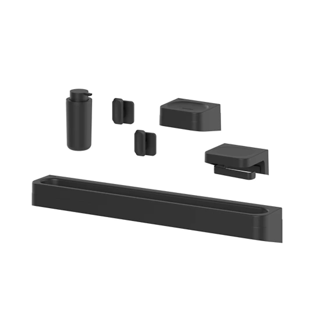 Kit de Banheiro Ou 6 Unidades Linha Eleve — Preto