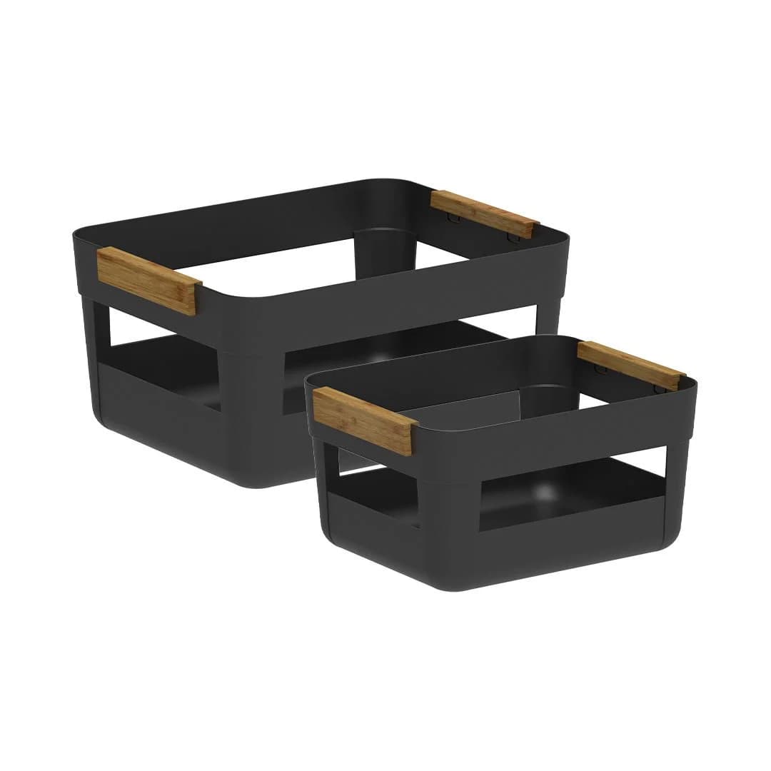 Kit de Cestos Ou 2 Peças Linha Lume — Preto