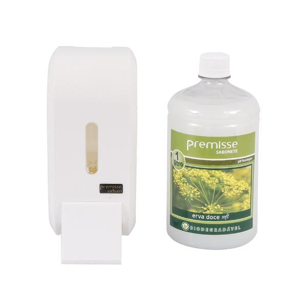 Kit Dispenser para Sabonete Líquido Plástico ABS 1L Premisse