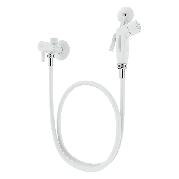 Kit Ducha Higiênica Redonda de Parede Branca Popular 1,20m Blukit