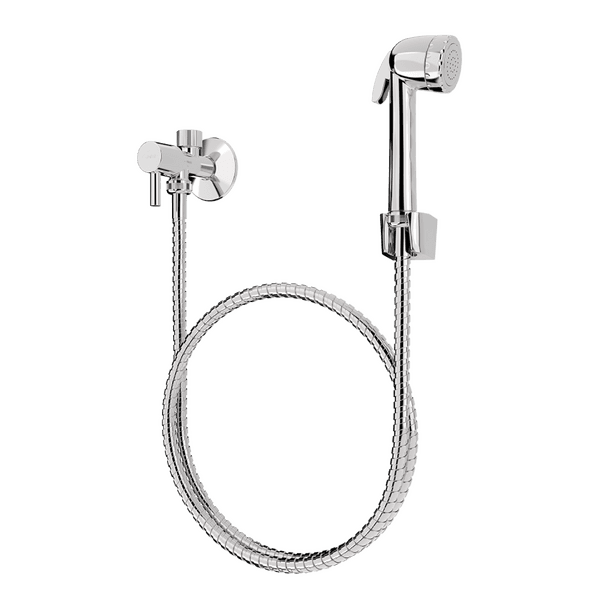 Kit Ducha Higiênica Redonda de Parede Cromada Luxo Blukit