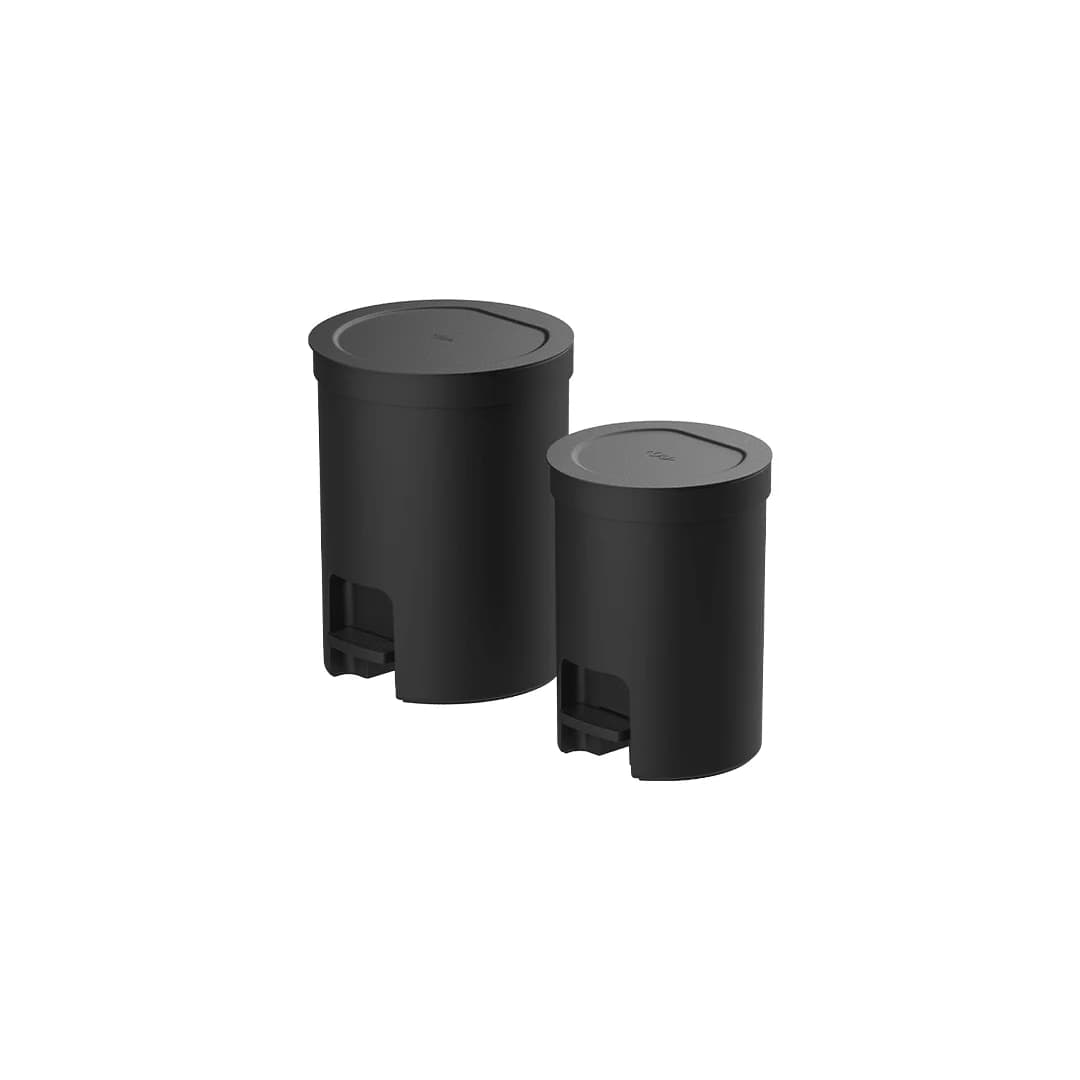 Kit Lixeiras 6L e 12L Redondas com Pedal Ou Linha Trium — Preto