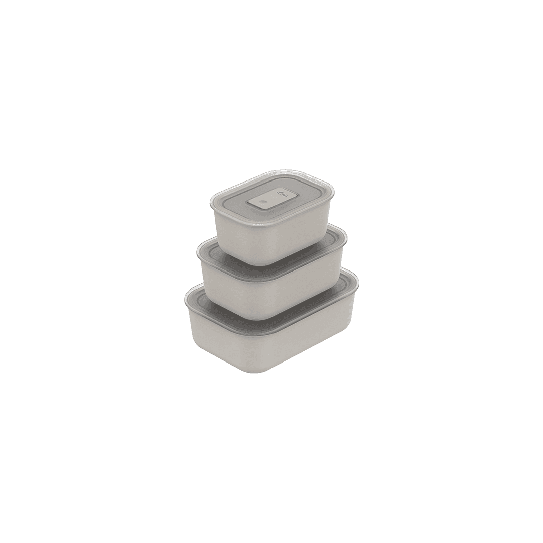Kit Potes Herméticos Para Marmita Ou 3 Peças Linha Move Lock