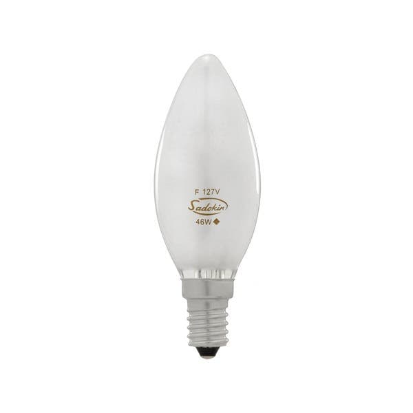 Lâmpada Halógena E14 Vela 46W Luz Amarela 127V Sadokin