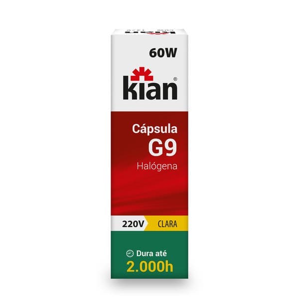 Lâmpada Halógena G9 Cápsula 60W Luz Amarela 220V Kian