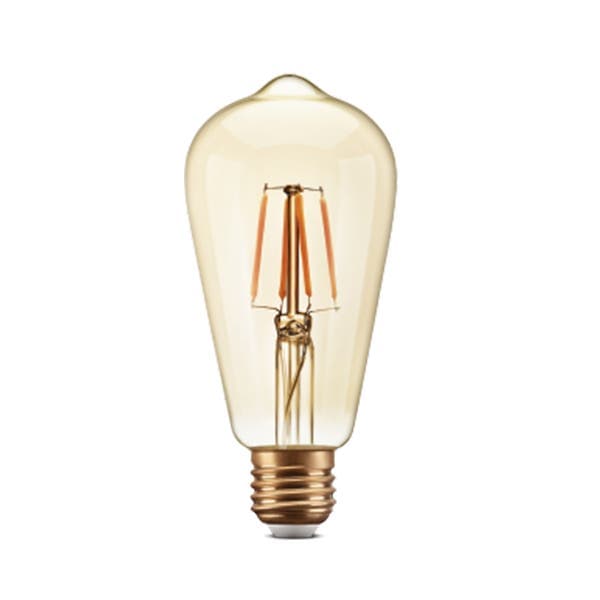 Lâmpada LED de Filamento Bulbo Luz Amarela 4W Luz Sollar Bivolt