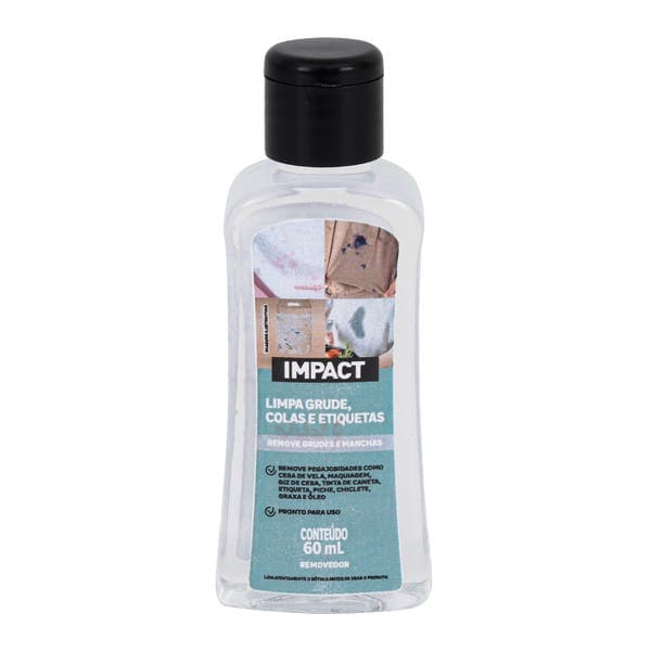Limpa Grudes, Colas e Etiquetas Pronto para Uso Impact Frasco 60ml