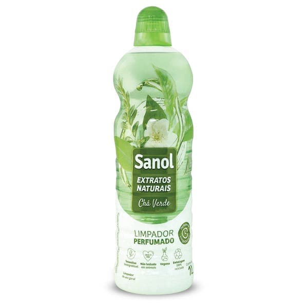 Limpador Perfumado Sanol Extratos Naturais Chá Verde 1L