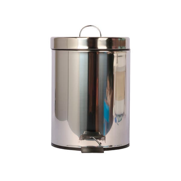 Lixeira 12L Aço Inox Pedal Cinza e Preto Essential Casablanca