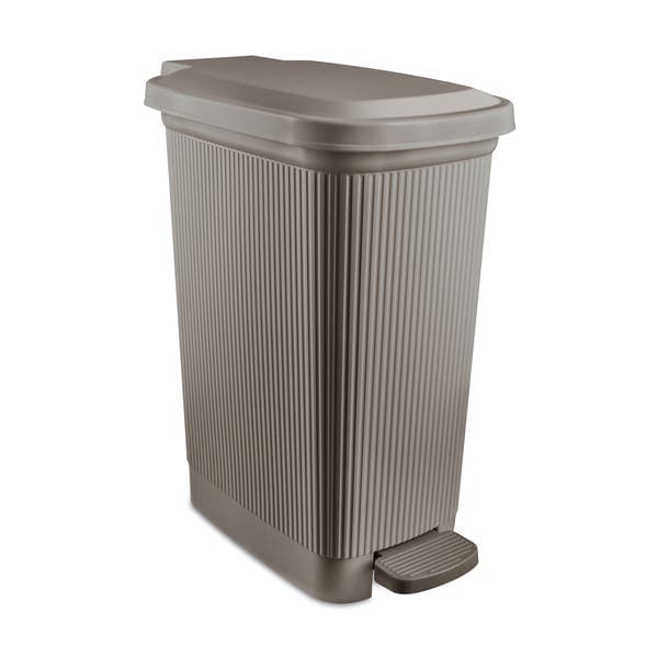 Lixeira 20L Plástico Pedal Cinza Escuro Fosco Slim Usual Utilidades