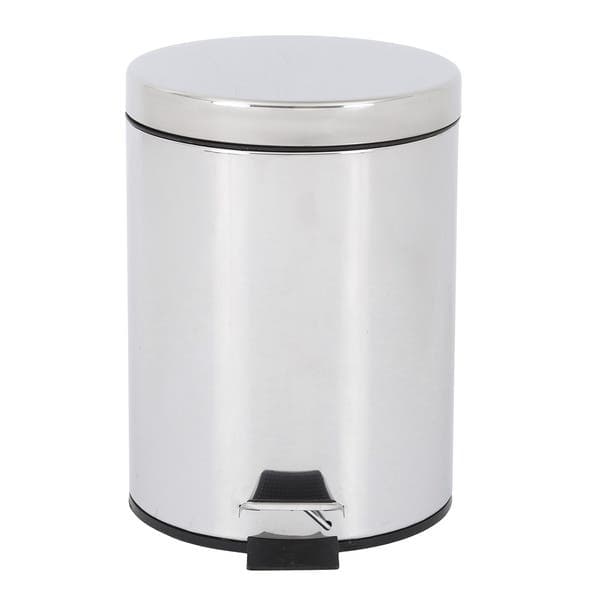Lixeira 5L Aço Inox Pedal Cinza e Preto Essential Casablanca