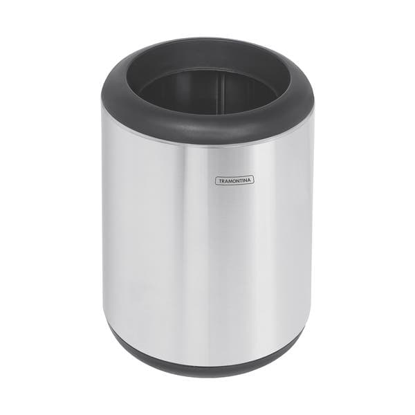 Lixeira Multiuso 10L Metal Cinza Sem Pedal Teec Tramontina