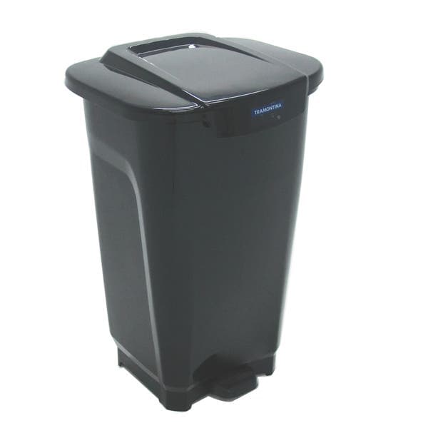 Lixeira Multiuso 50L Plástico Preto com Pedal T-Force Tramontina
