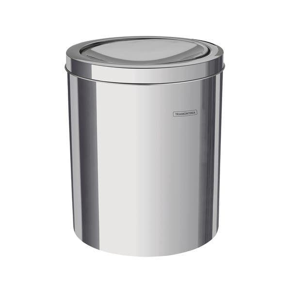 Lixeira Multiuso 5L Metal Cinza Sem Pedal Teec Tramontina