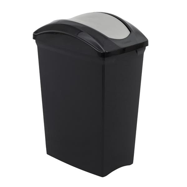 Lixeira para Área de Serviço 70L Plástico Basculante Preto Sanremo