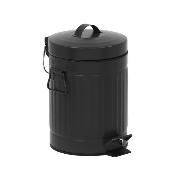 Lixeira para Banheiro 3L Metal Ferro Pedal Preto Preta NY Sensea