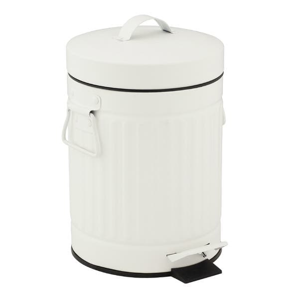 Lixeira para Banheiro 3L Metal Inox Pedal Branca Importado