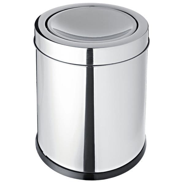 Lixeira para Banheiro 5,4L Metal Inox Basculante Prata Brinox