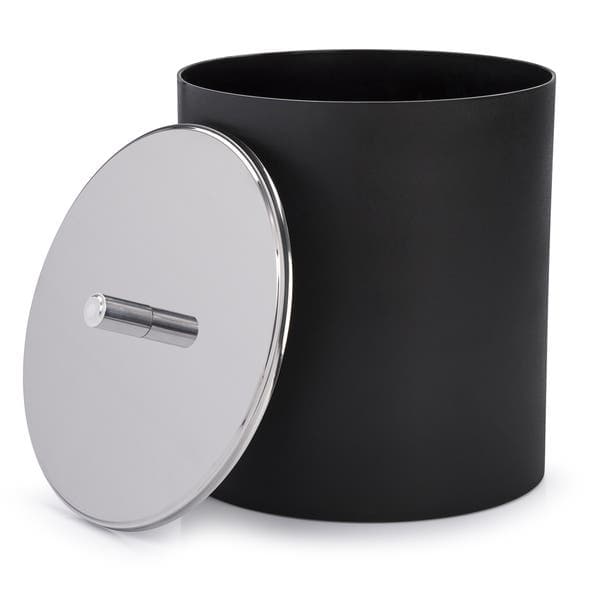 Lixeira para Banheiro 5,4L Plástico Manual Preto Brinox