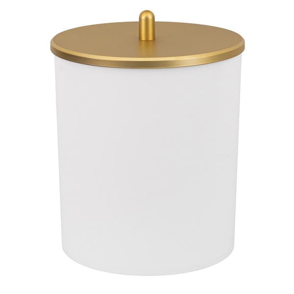 Lixeira para Banheiro 5L Plástico Manual Branca e Dourado Arthi