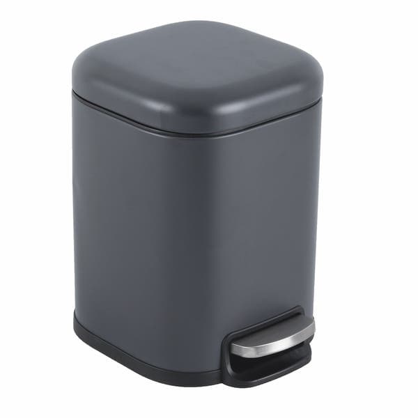 Lixeira para Banheiro 6L Metal Aço Pedal Cinza Sensea