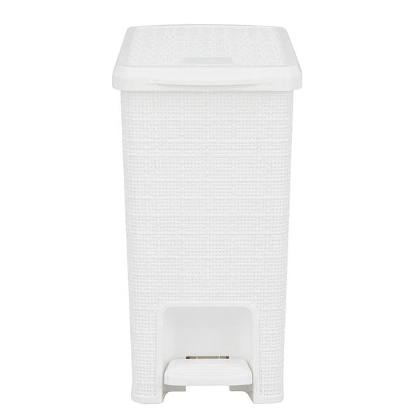 Lixeira para Cozinha 12L Plástico Pedal Branca Juta Nitron