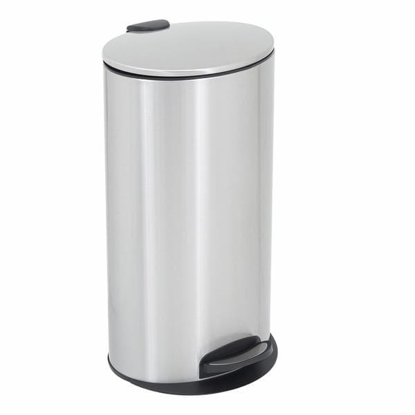 Lixeira para Cozinha 28L Metal Inox Pedal Prata Delinia