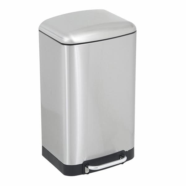 Lixeira para Cozinha 30L Metal Inox Pedal Prata Delinia
