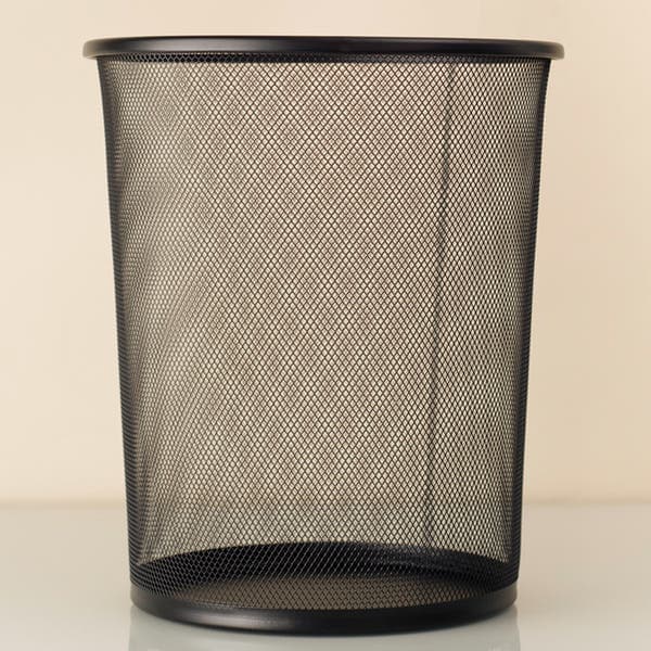 Lixeira para Escritório 16L Metal sem Tampa Preto Oikos
