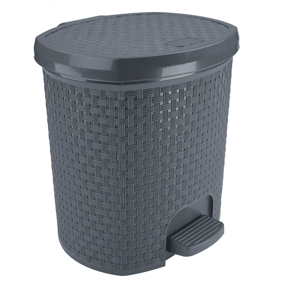 Lixeira Pedal Rattan 6L Chumbo - Nitron