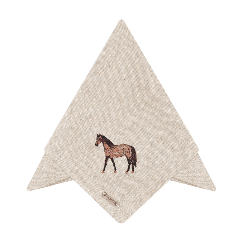 Lugar Americano Estampado Linho Bordado Cavalo - Mameg