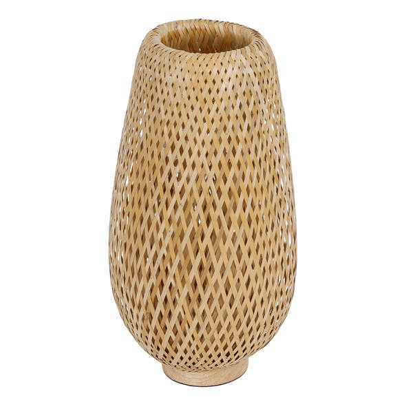 Luminária de Mesa Fibra de Bambú Sumba Marrom GMH