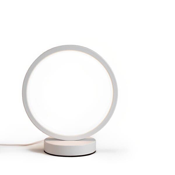 Luminária de Mesa LED Branca Metal Anel USB 120cm Oikos